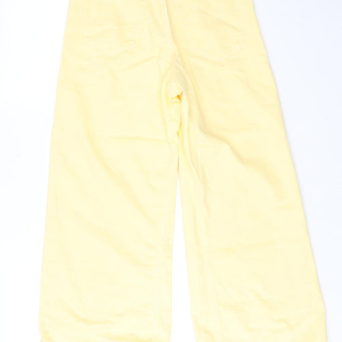 Tpshop Womens Yellow Cotton Wide-Leg Jeans Size 26 in L32 in Regular Zip