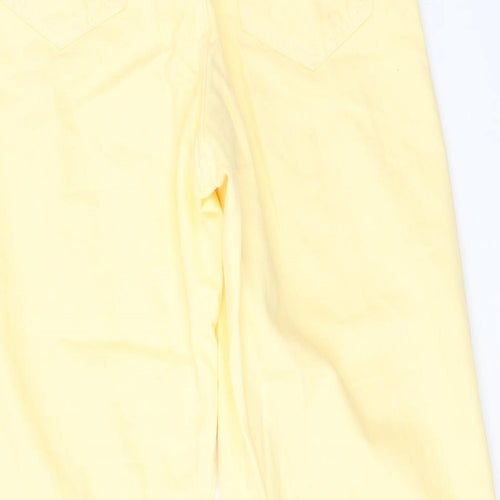 Tpshop Womens Yellow Cotton Wide-Leg Jeans Size 26 in L32 in Regular Zip