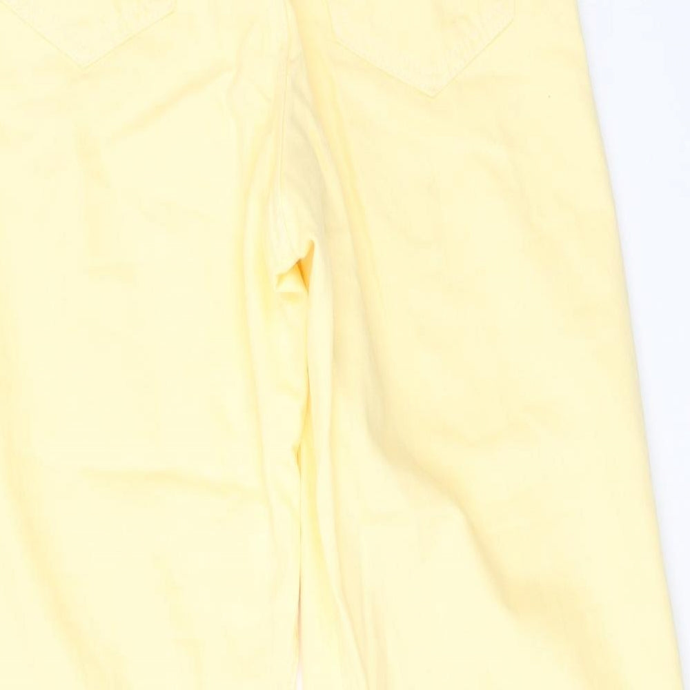 Tpshop Womens Yellow Cotton Wide-Leg Jeans Size 26 in L32 in Regular Zip