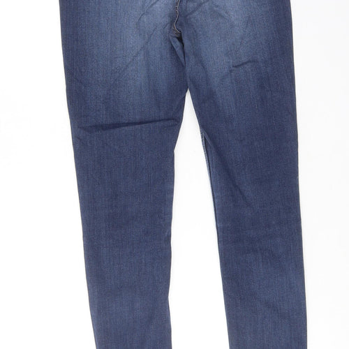 F&F Womens Blue Cotton Skinny Jeans Size 10 Regular Zip