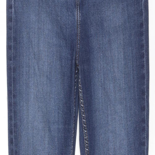 F&F Womens Blue Cotton Skinny Jeans Size 10 Regular Zip
