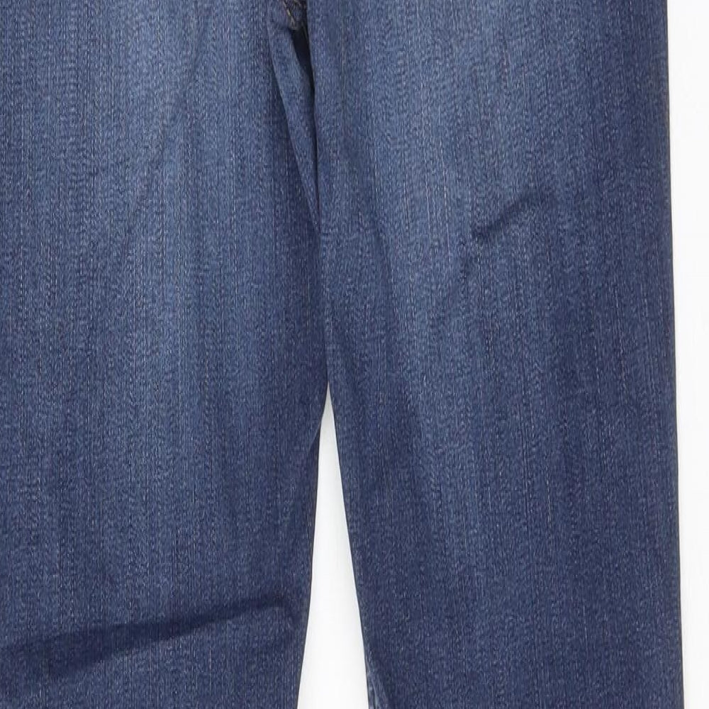 F&F Womens Blue Cotton Skinny Jeans Size 10 Regular Zip