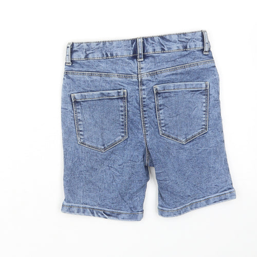 Nutmeg Boys Blue Cotton Bermuda Shorts Size 6-7 Years Regular Zip
