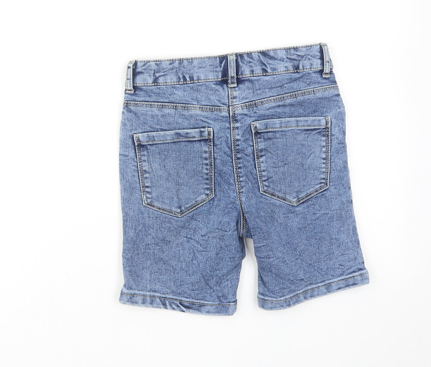 Nutmeg Boys Blue Cotton Bermuda Shorts Size 6-7 Years Regular Zip