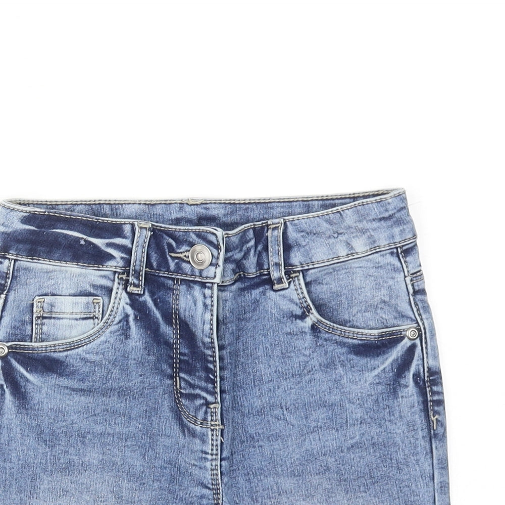 Nutmeg Boys Blue Cotton Bermuda Shorts Size 6-7 Years Regular Zip