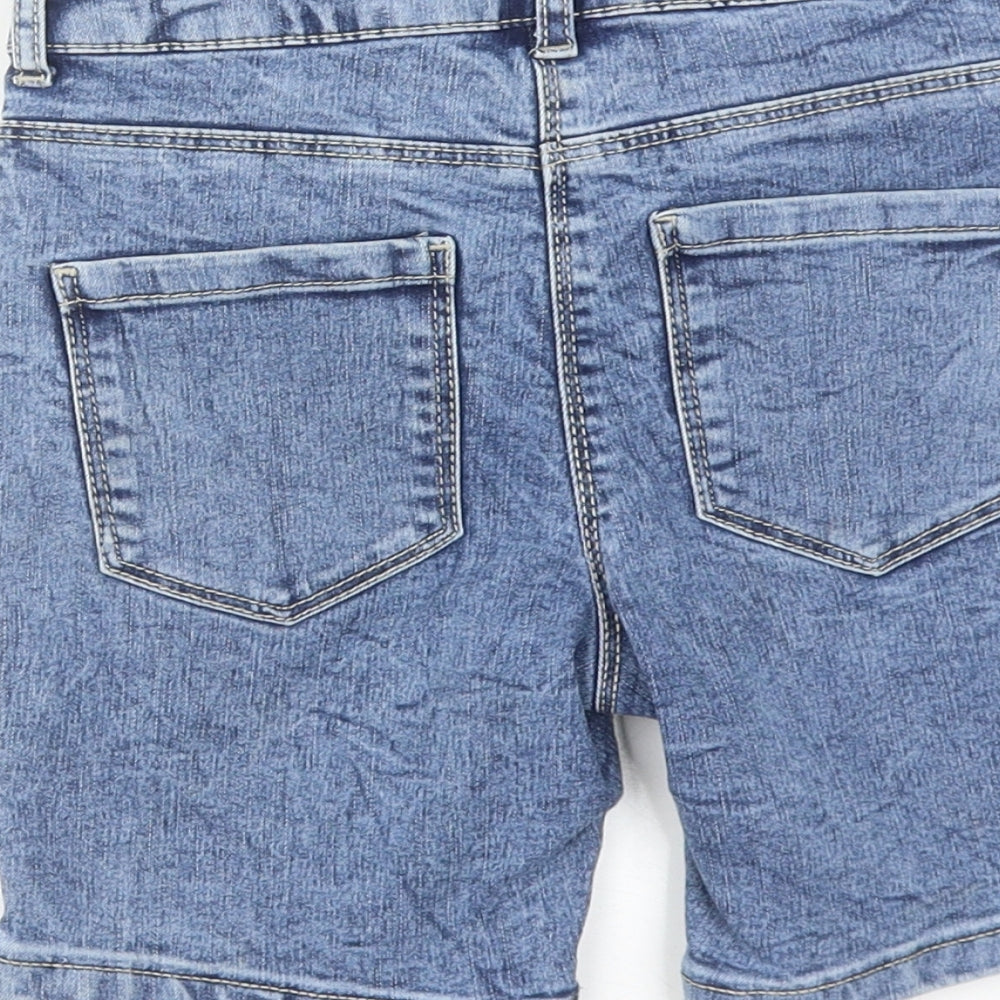 Nutmeg Boys Blue Cotton Bermuda Shorts Size 6-7 Years Regular Zip