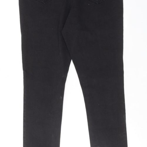 George Womens Black Cotton Skinny Jeans Size 12 Regular Zip