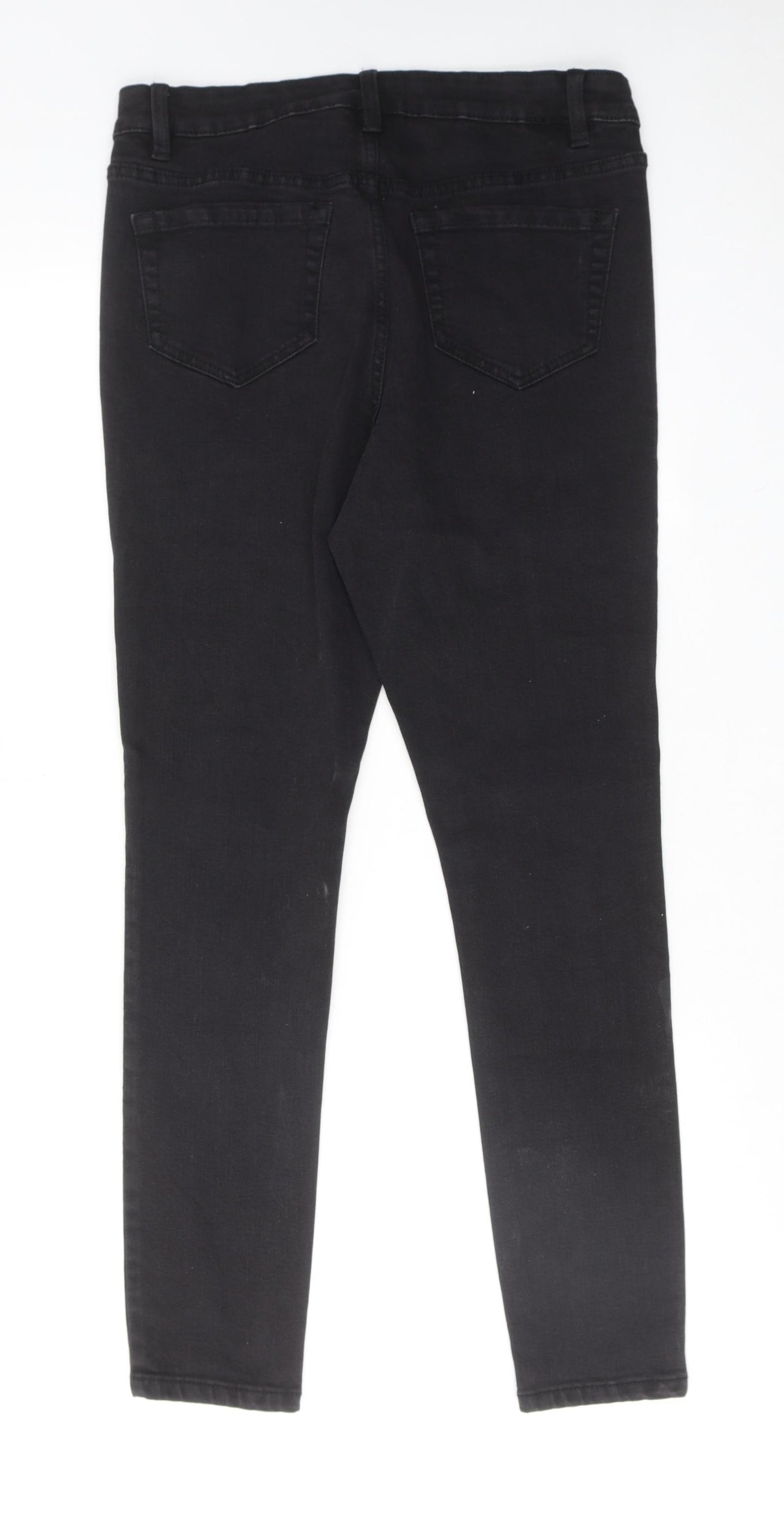 George Womens Black Cotton Skinny Jeans Size 12 Regular Zip