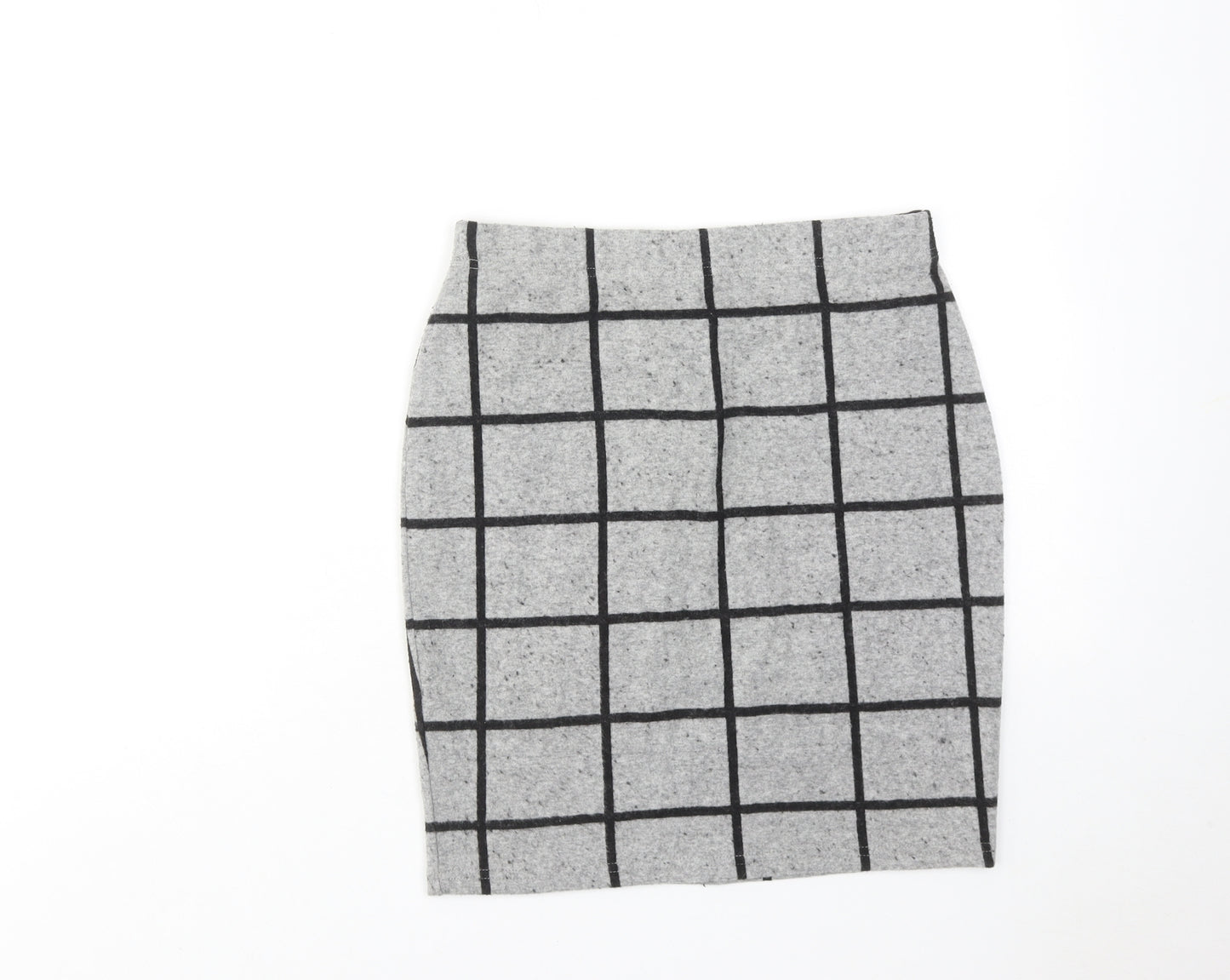 Select Womens Grey Check Polyester Straight & Pencil Skirt Size 8