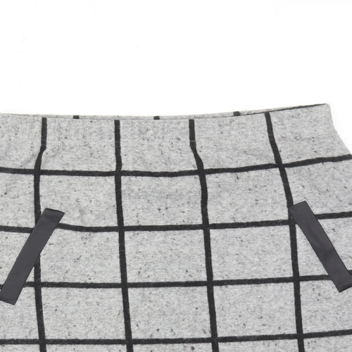 Select Womens Grey Check Polyester Straight & Pencil Skirt Size 8