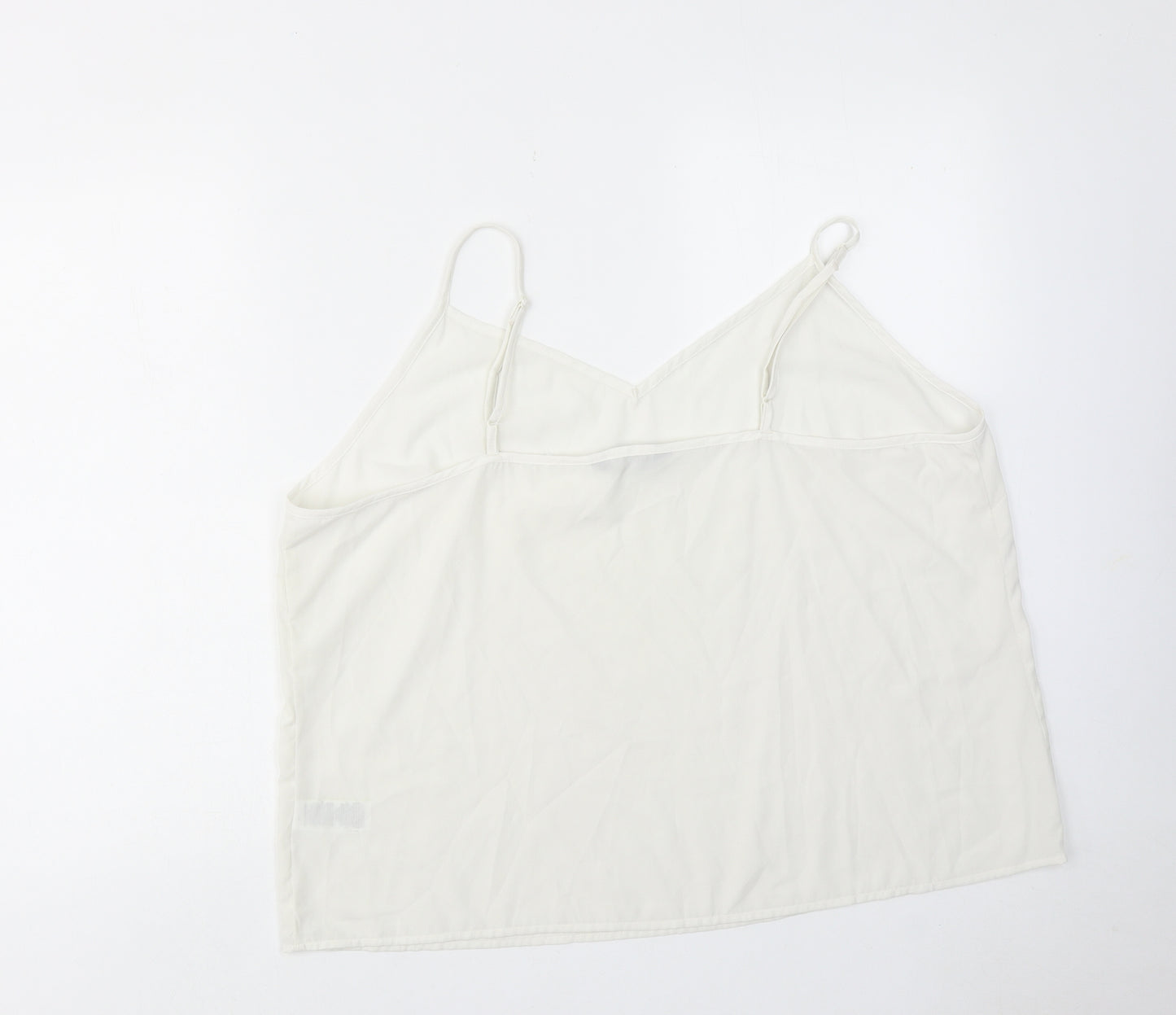 Marks and Spencer Womens White Polyester Camisole Tank Size 20 V-Neck