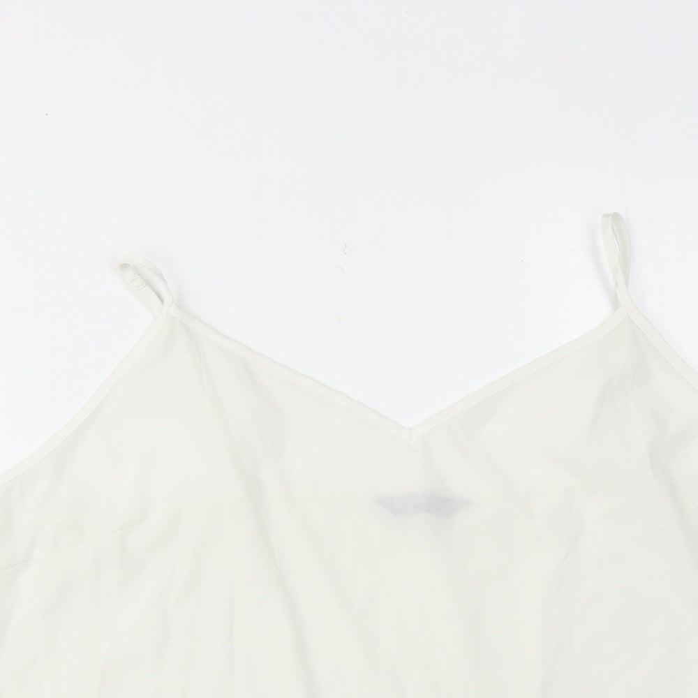 Marks and Spencer Womens White Polyester Camisole Tank Size 20 V-Neck