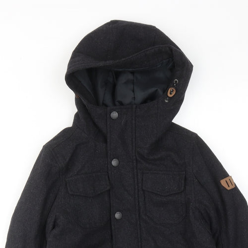 NEXT Boys Grey Parka Jacket Size 7 Years Zip