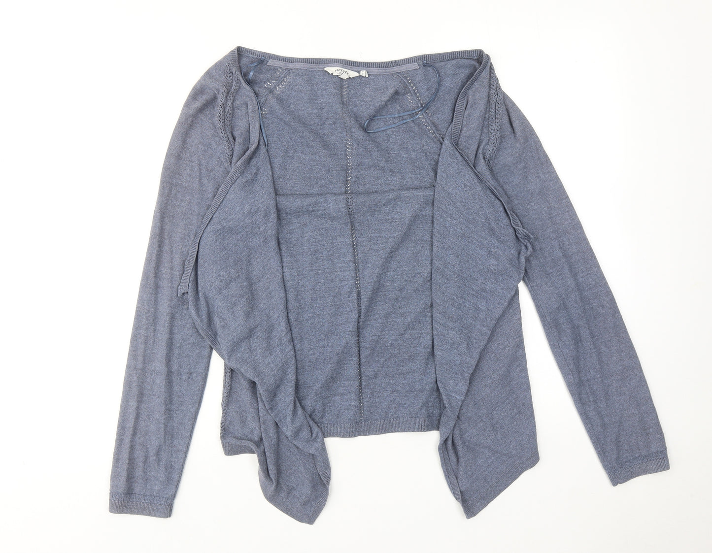 Fat Face Womens Blue V-Neck Cotton Cardigan Jumper Size 12