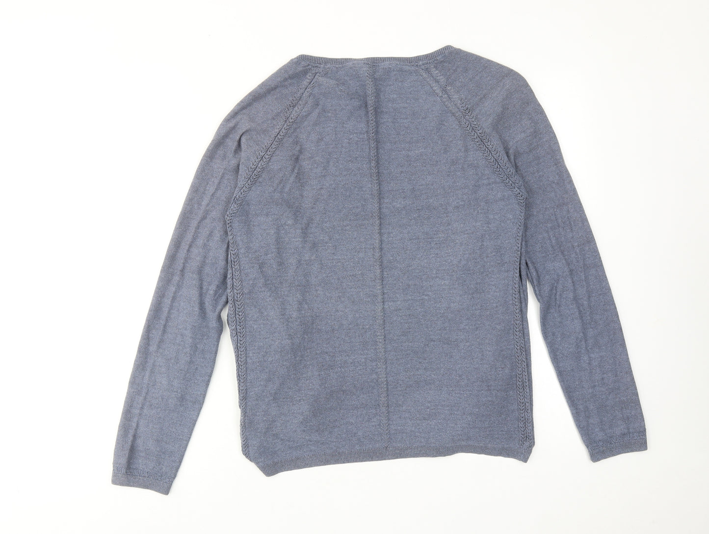 Fat Face Womens Blue V-Neck Cotton Cardigan Jumper Size 12