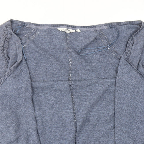 Fat Face Womens Blue V-Neck Cotton Cardigan Jumper Size 12