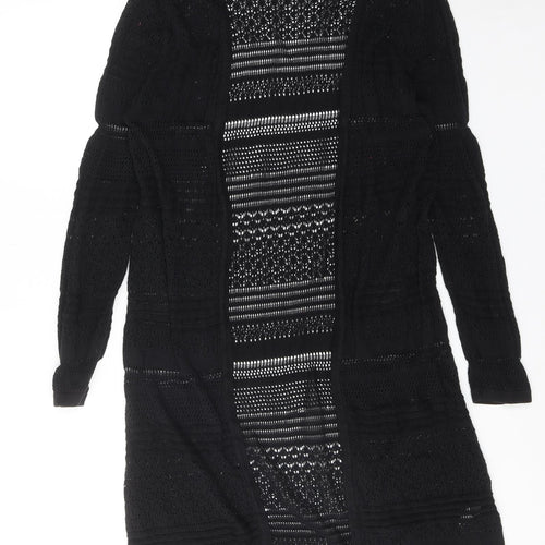 New Look Womens Black V-Neck Acrylic Cardigan Jumper Size 14