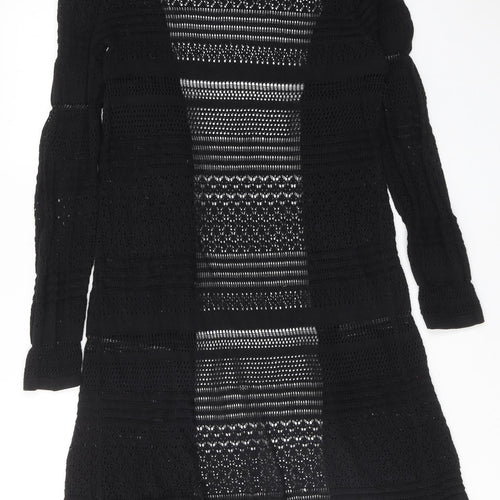 New Look Womens Black V-Neck Acrylic Cardigan Jumper Size 14