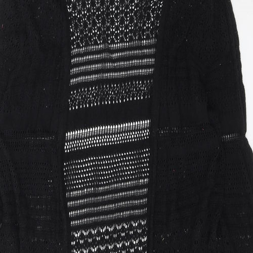 New Look Womens Black V-Neck Acrylic Cardigan Jumper Size 14