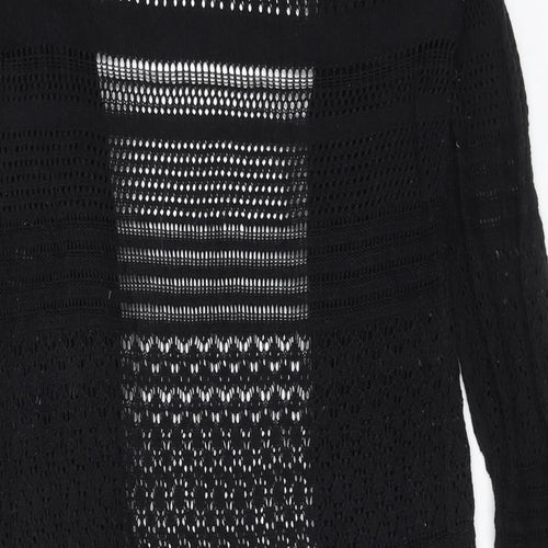 New Look Womens Black V-Neck Acrylic Cardigan Jumper Size 14