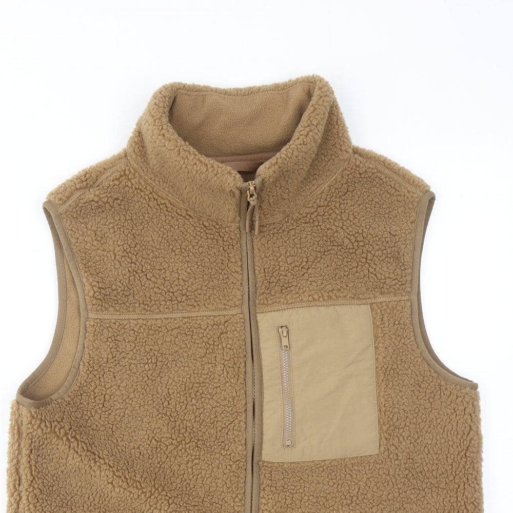 Marks and Spencer Womens Brown Gilet Jacket Size 10 Zip