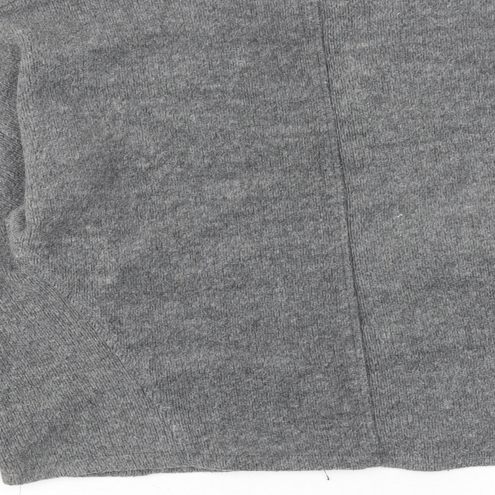 Zara Womens Grey V-Neck Polyester Pullover Jumper Size M