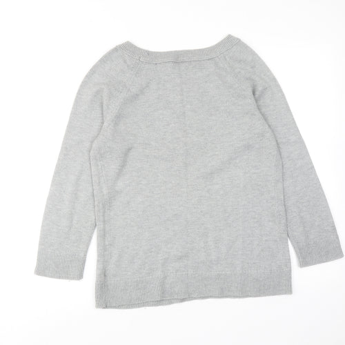Gap Womens Grey Round Neck Nylon Pullover Jumper Size M