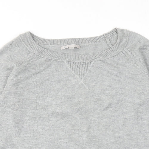 Gap Womens Grey Round Neck Nylon Pullover Jumper Size M