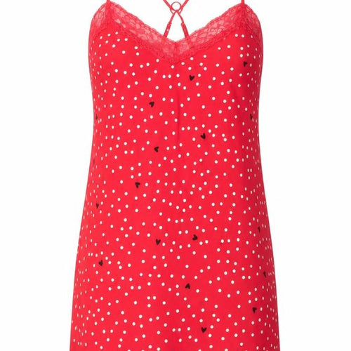 Marks and Spencer Womens Red Polka Dot Polyester Cami Dress Size 6 - Lace Trim