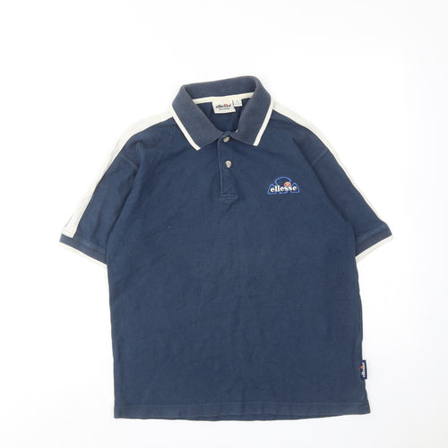 ellesse Boys Blue Cotton Basic Polo Size 11-12 Years Collared Button