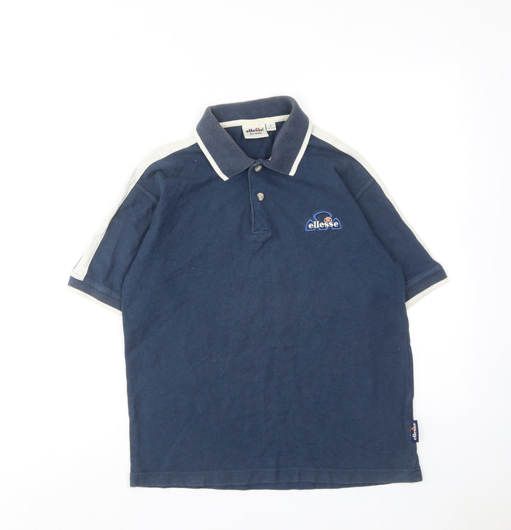 ellesse Boys Blue Cotton Basic Polo Size 11-12 Years Collared Button