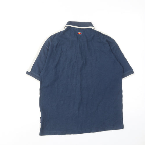 ellesse Boys Blue Cotton Basic Polo Size 11-12 Years Collared Button