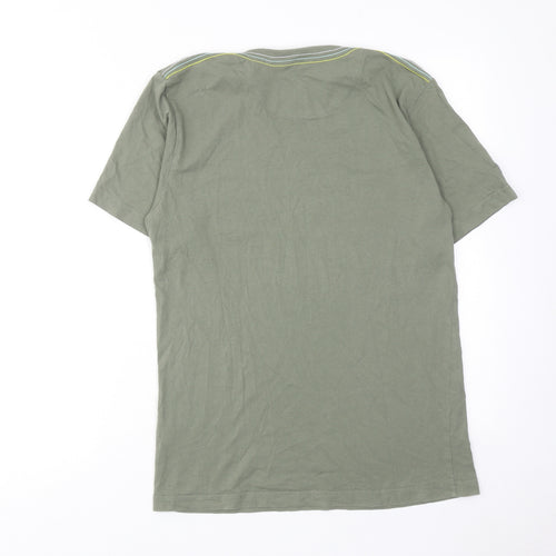 Lambretta Womens Green Cotton Basic T-Shirt Size M Crew Neck