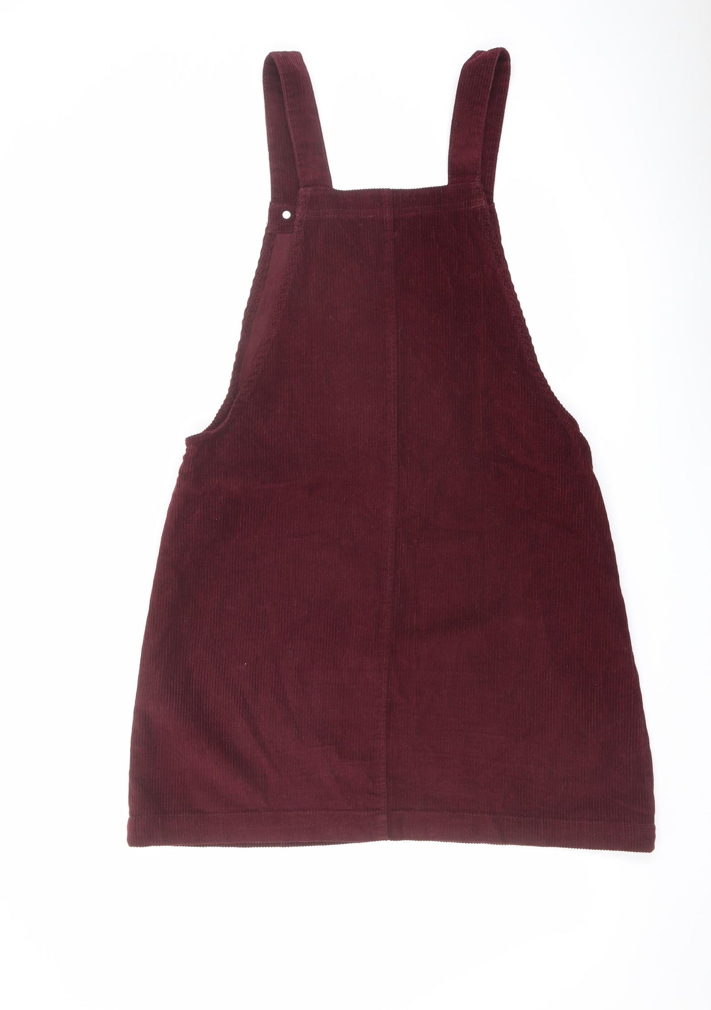 Papaya Womens Red Cotton Pinafore/Dungaree Dress Size 14 Square Neck Buckle - Pinafore