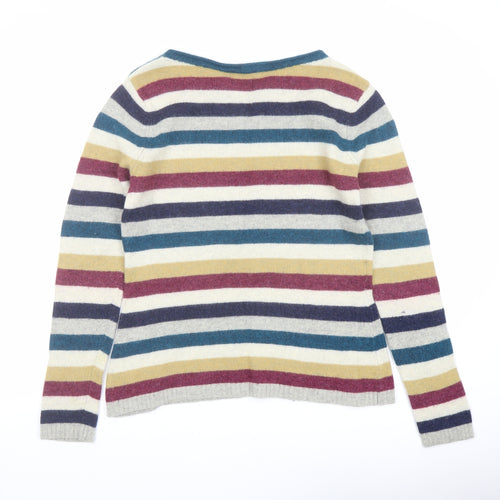 Seasalt Womens Multicoloured Round Neck Striped Wool Pullover Jumper Size 14