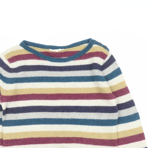 Seasalt Womens Multicoloured Round Neck Striped Wool Pullover Jumper Size 14