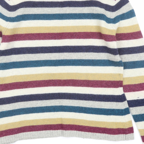 Seasalt Womens Multicoloured Round Neck Striped Wool Pullover Jumper Size 14