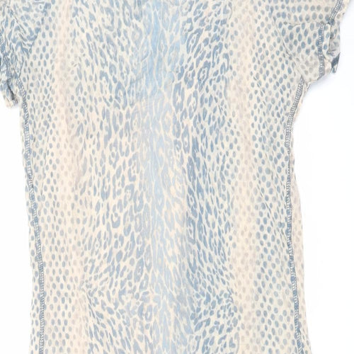 Sandwich Womens Beige Animal Print Polyester A-Line Size S Round Neck Pullover - Leopard Print