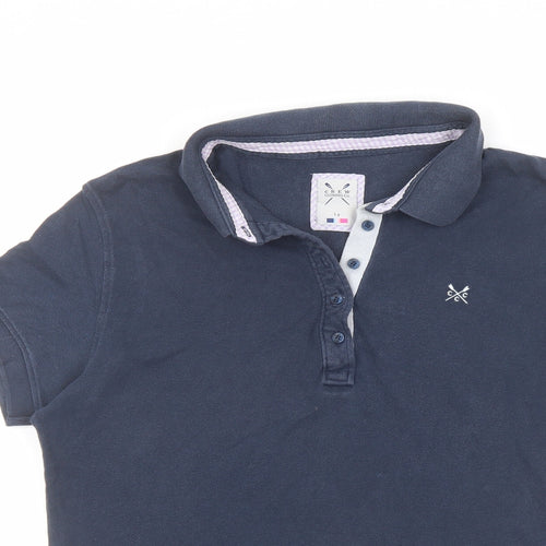 Crew Clothing Womens Blue Cotton Basic Polo Size 16 Collared