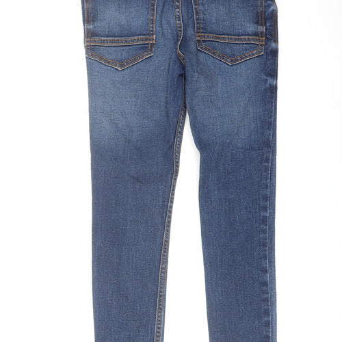 TU Boys Blue Cotton Skinny Jeans Size 7 Years Regular Button