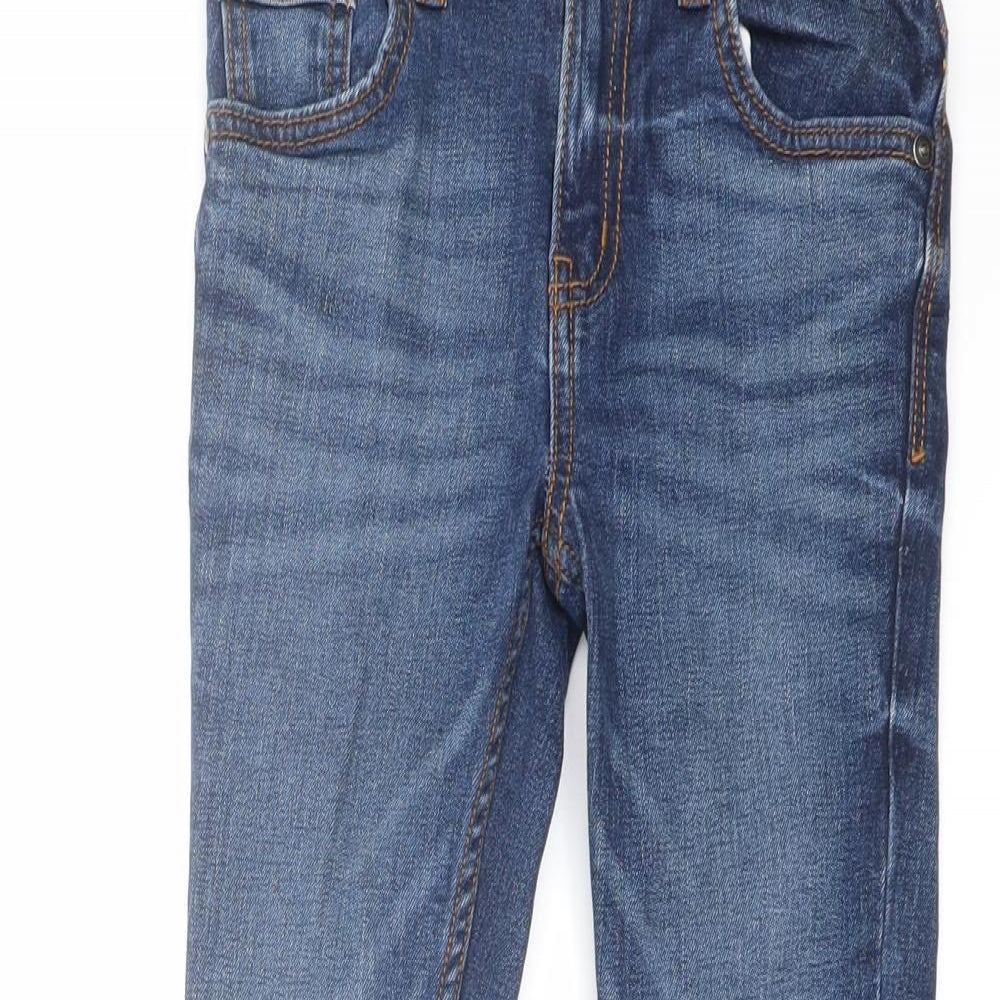TU Boys Blue Cotton Skinny Jeans Size 7 Years Regular Button