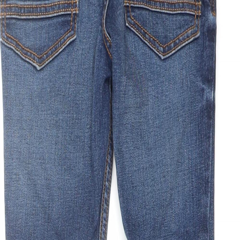 TU Boys Blue Cotton Skinny Jeans Size 7 Years Regular Button