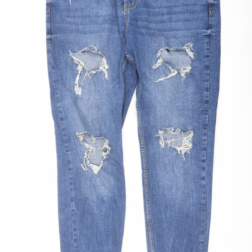 Denim & Co. Womens Blue Cotton Skinny Jeans Size 16 L28 in Regular Button