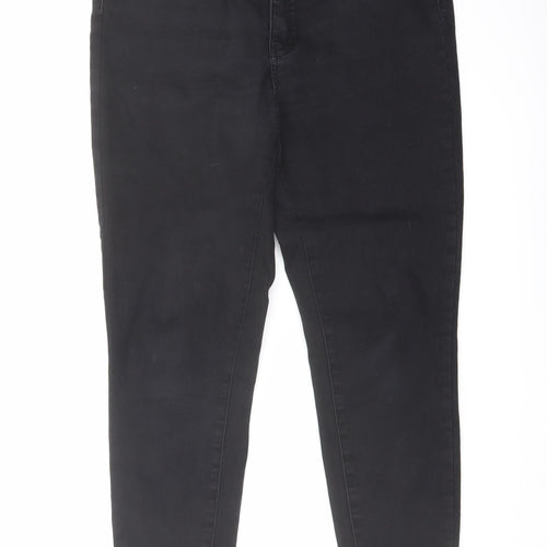 Denim & Co. Womens Black Cotton Skinny Jeans Size 14 L26 in Regular Button