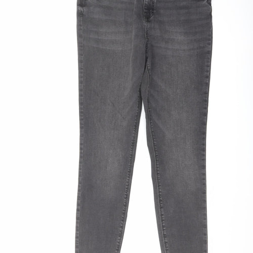 Denim & Co. Womens Grey Cotton Skinny Jeans Size 16 L30 in Regular Button