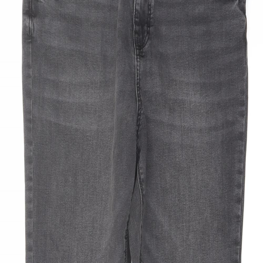 Denim & Co. Womens Grey Cotton Skinny Jeans Size 16 L30 in Regular Button
