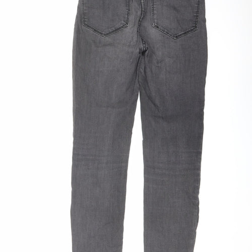 Pull&Bear Womens Grey Cotton Skinny Jeans Size 6 L28 in Regular Button