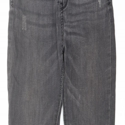 Pull&Bear Womens Grey Cotton Skinny Jeans Size 6 L28 in Regular Button