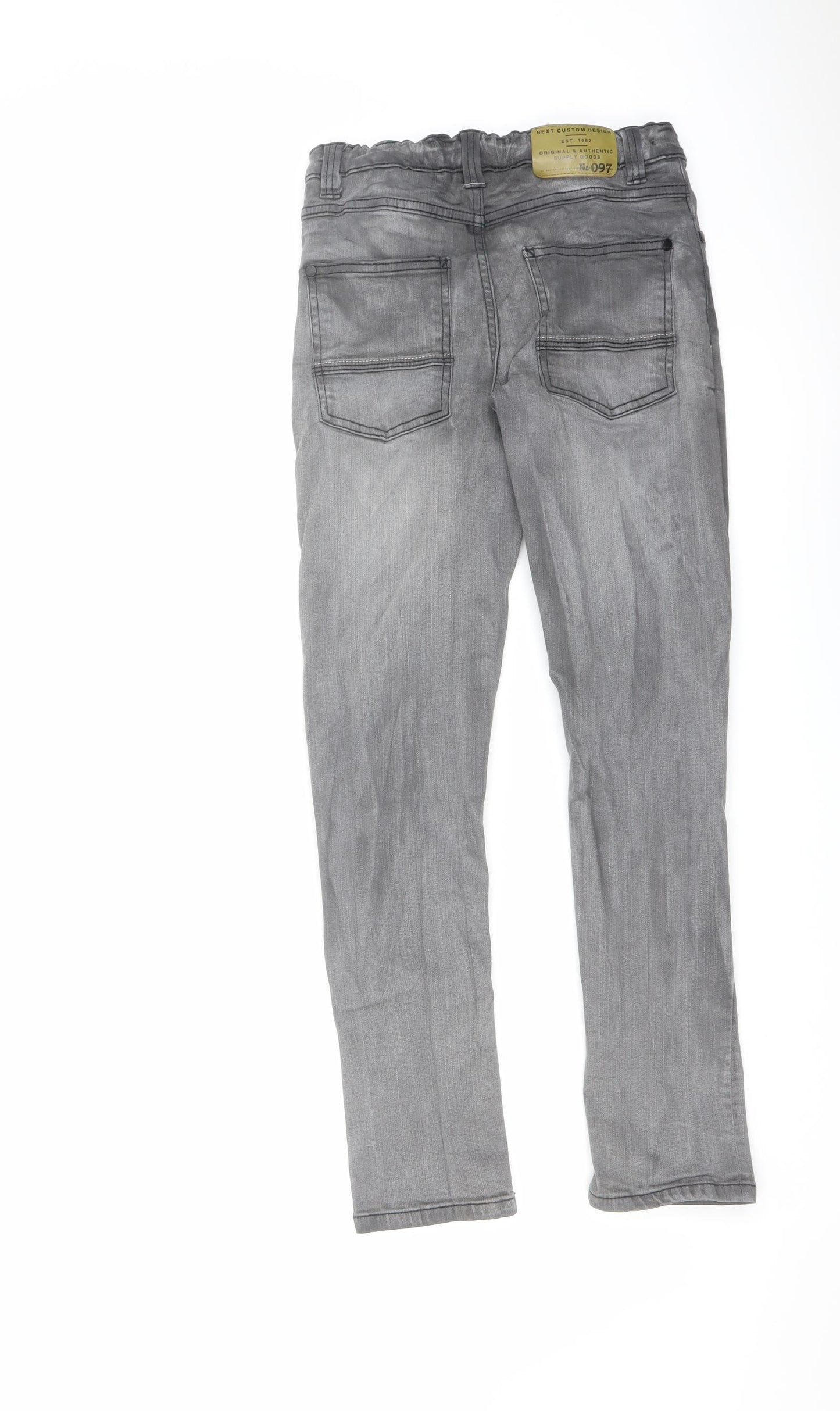 NEXT Boys Grey Cotton Skinny Jeans Size 10 Years Regular Button