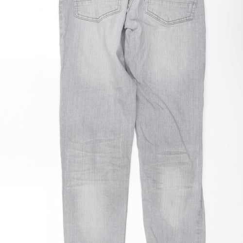 George Girls Grey Cotton Skinny Jeans Size 11-12 Years Regular Button